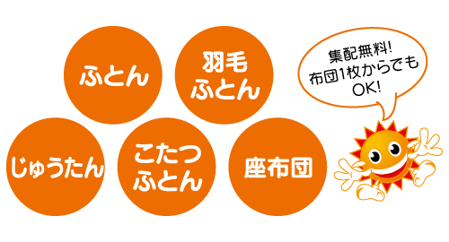 ふとん・じゅうたんの事なら何でもご相談ください。